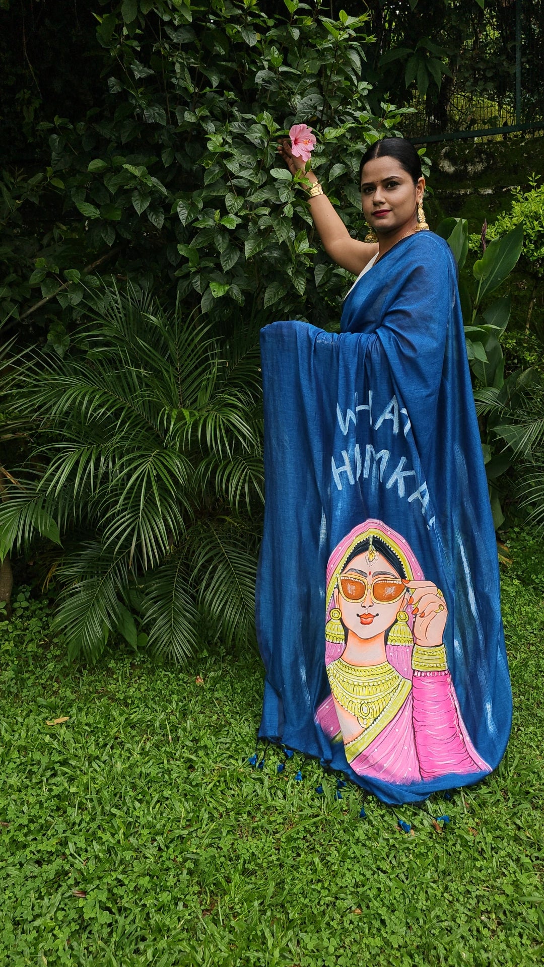 Jhumka – Handpainted Pure Mul Cotton Saree