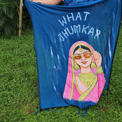 Jhumka – Handpainted Pure Mul Cotton Saree