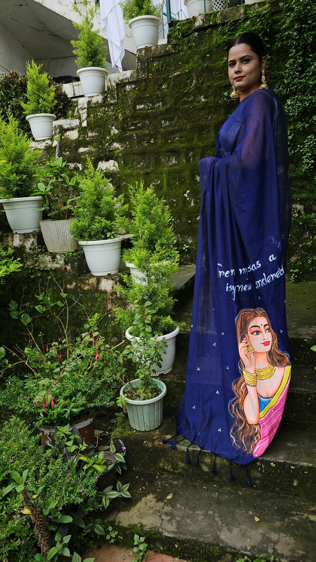 Nayika – Handpainted Pure Mul Cotton Saree