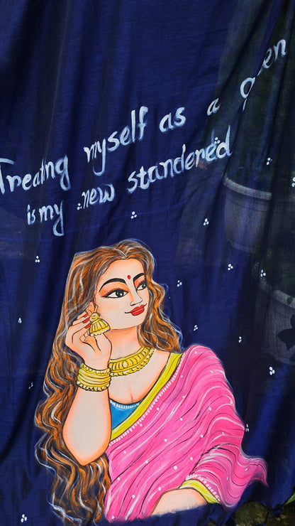 Nayika – Handpainted Pure Mul Cotton Saree