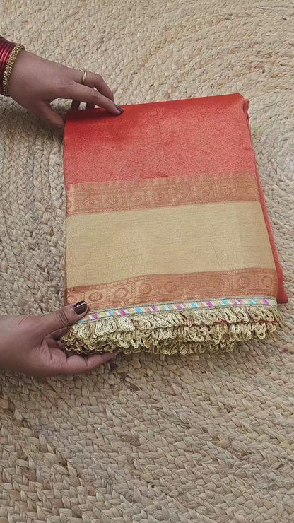 Tissue Banarasi Saree 3 with lace Border