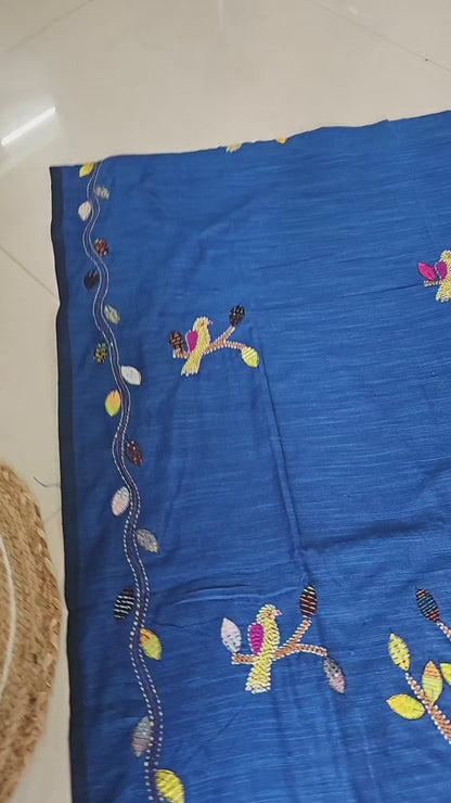 Bird kantha - Blue