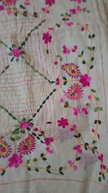 Ivory Gulbahar Saree