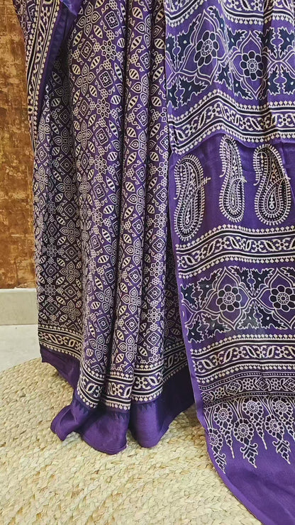 Pure Ajrak Saree