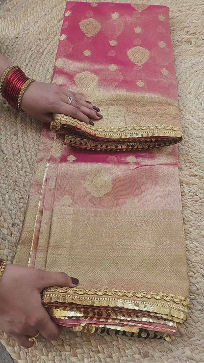 Tissue Banarasi Saree 2 with lace Border