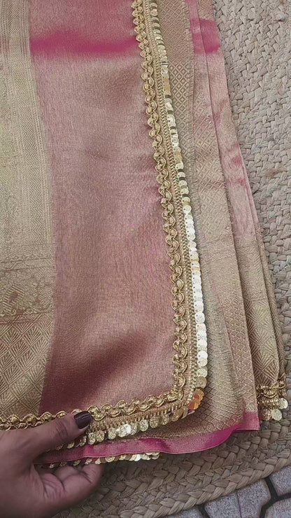 Tissue Banarasi Saree 2 with lace Border