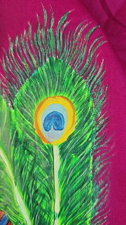 Hand-Painted Radha Krishna Stitched Blouse