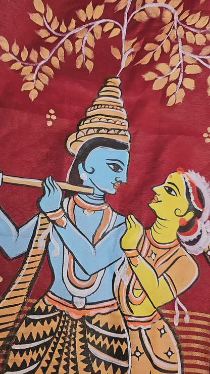 Krishan Rasleela HandPaint Saree