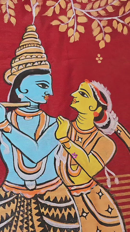 Krishan Rasleela HandPaint Saree