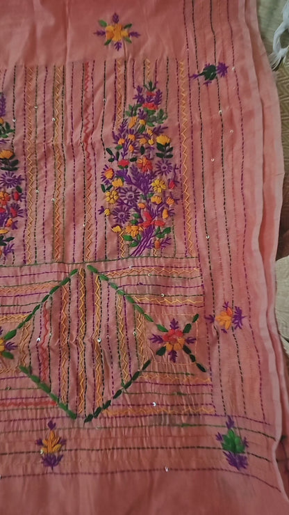Gulrangi Peach Heritage Saree