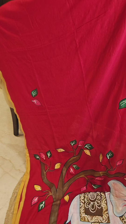 Hathi HandPaint Saree