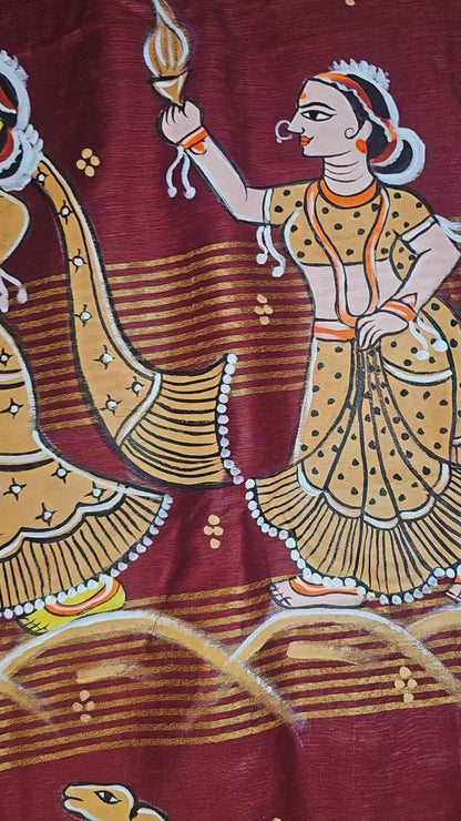 Krishan Rasleela HandPaint Saree